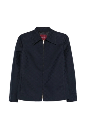 Gucci logo-pattern zip-fastening jacket - Blue