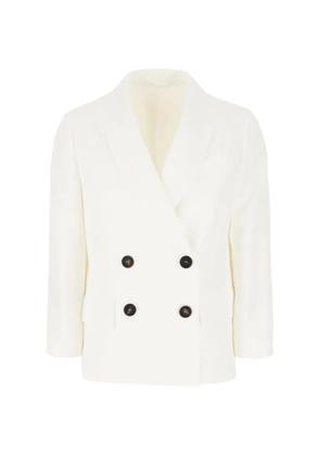 Brunello Cucinelli button linen jacket - Neutrals