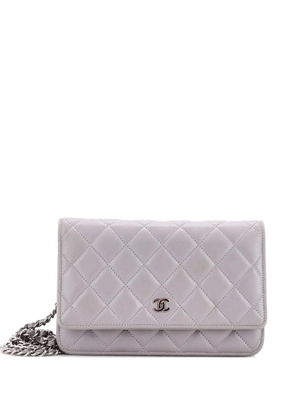 CHANEL Pre-Owned Wallet on Chain Quilted Lambskin crossbody bag - Grey