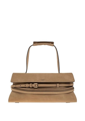 Moschino Tie buckle-belt leather tote bag - Neutrals