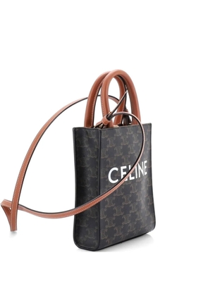 Celine Pre-Owned Vertical Cabas Tote Triomphe Coated Canvas Mini satchel - Brown