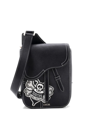 Christian Dior Pre-Owned Stussy Saddle Messenger Pouch Leather with Applique crossbody bag - Black