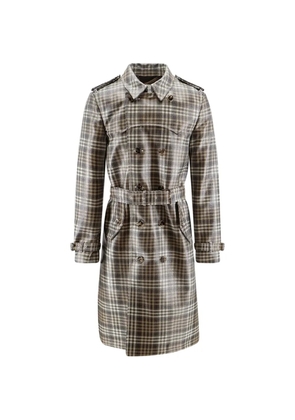 Burberry checked belted coat - Brown