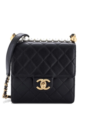 CHANEL Pre-Owned Chic Pearls Flap Bag Quilted Goatskin Mini crossbody bag - Black