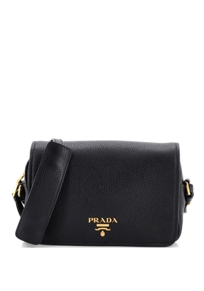 Prada Pre-Owned Flap Zip Vitello Phenix Small crossbody bag - Black