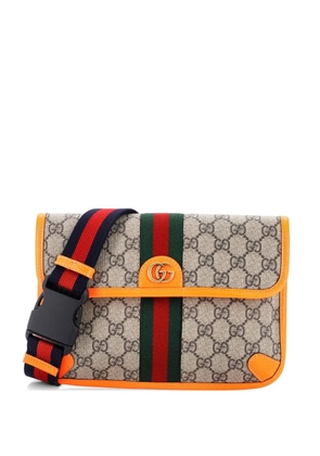 Gucci Pre-Owned Ophidia Flap GG Coated Canvas with Leather belt bag - Brown