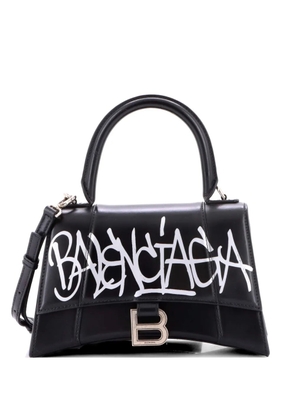 Balenciaga Pre-Owned Graffiti Hourglass Top Handle Bag Leather Small satchel - Black