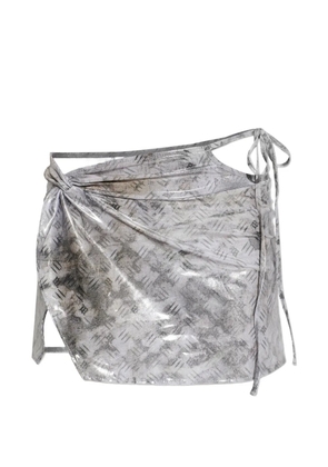 MISBHV knot-detail tie-fastening pareo - Silver