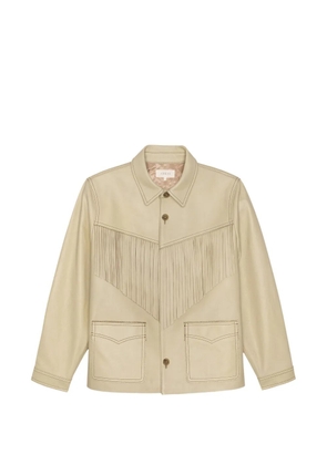 The Great. fringe leather jacket - Neutrals