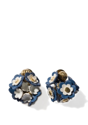 Miu Miu metal and leather earrings - Gold