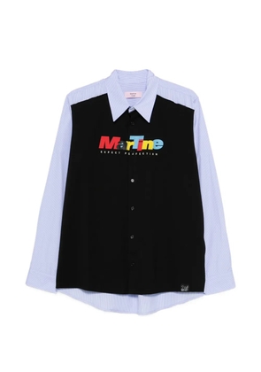 Martine Rose stripe logo polo shirt - Blue