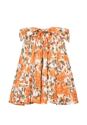 Chloé bow floral print dress - White