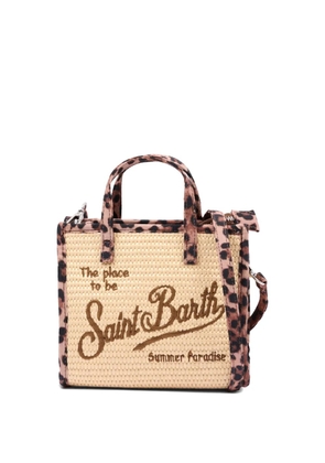 MC2 Saint Barth Kids embroidered leopard-print bag - Neutrals