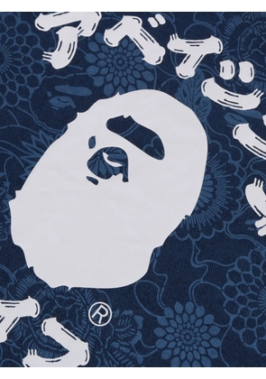 A BATHING APE® Japanese Art Camo College cotton T-shirt - Blue