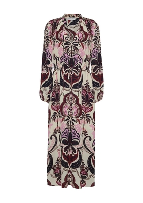 Cara Cara geometric-print drawstring day dress - Neutrals