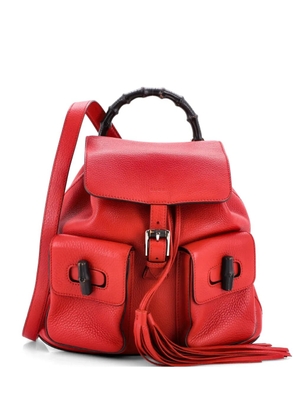 Gucci Pre-Owned Bamboo Tassel Leather Medium backpack - Red