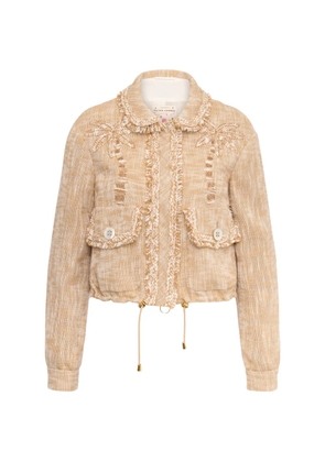 MAISON COMMON fringed collared jacket - Neutrals