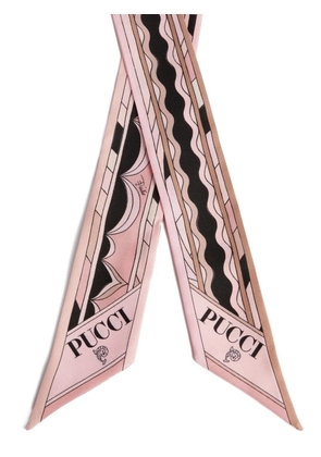 PUCCI mixed print twill scarf - Pink