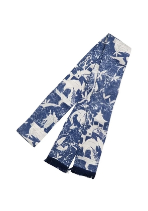 Valentino Garavani Pre-Owned 2000-2025 Printed Silk Muffler Scarf scarves - Blue