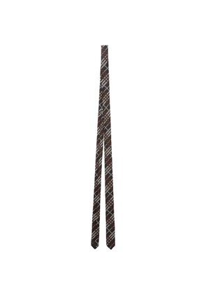 Burberry check skinny silk tie - Brown