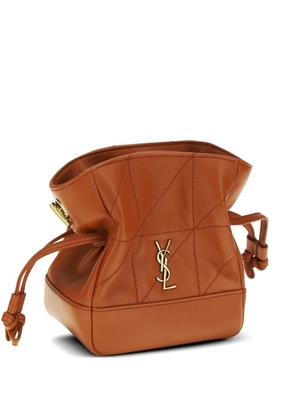 Saint Laurent mini Jamie leather clutch bag - Brown