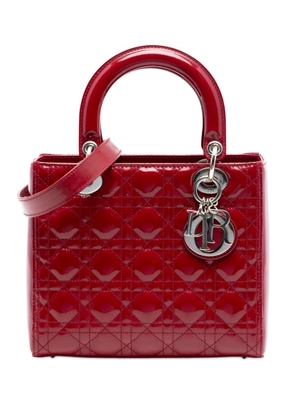 Christian Dior Pre-Owned 2018 Medium Patent Cannage Lady Dior satchel - Red