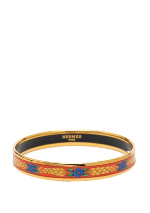 Hermès Pre-Owned 1990-2000 Narrow Floral and Wheat Enamel Bangle 62 costume bracelet - Red