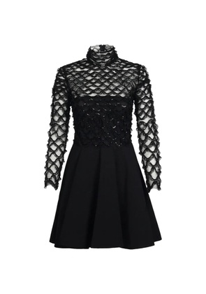Valentino Garavani high-neck lace mini dress - Black