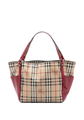 Burberry Pre-Owned 2000-2017 Small Leather Trimmed Haymarket Check Coated Canvas Canterbury tote bag - Neutrals