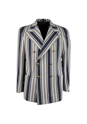 Gabriele Pasini striped double-breasted jacket - Blue