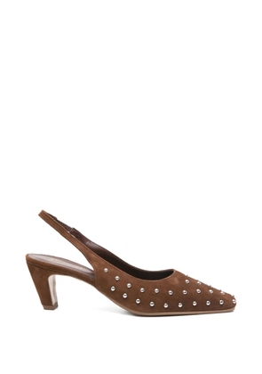 biancadi studded-embellishment slingback pumps - Brown