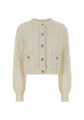 Alessandra Rich cable-knit cardigan - White