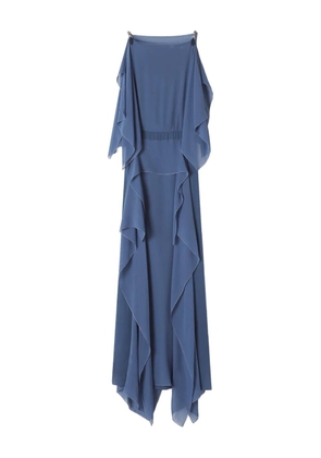 Lanvin chain-detail ruffled maxi dress - Blue