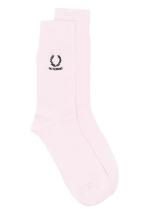 Raf Simons X Fred Perry embroidered-logo socks - Pink