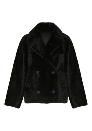 Yves Salomon double-breasted shearling jacket - Black