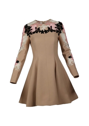 Valentino Garavani floral-lace mini dress - Neutrals