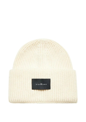John Richmond ribbed-knit beanie hat - Neutrals