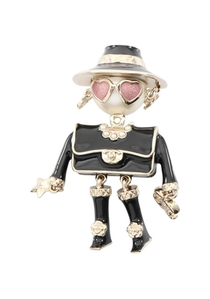 CHANEL Pre-Owned coco-mark doll brooch - Gold