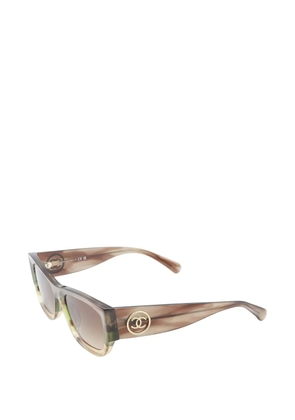 CHANEL Pre-Owned 1980s round sunglasses - Neutrals