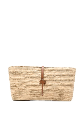 Manebi Kaia palm-tree clutch bag - Neutrals