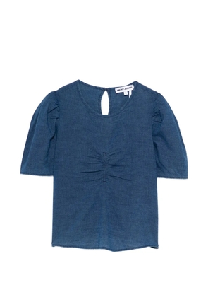 DKNY puff-sleeve gathered blouse - Blue