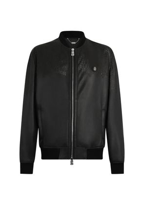 Billionaire leather bomber jacket - Black