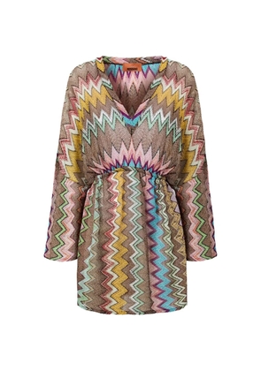 Missoni V-neck zig-zag beach cover-up - Neutrals