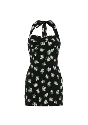 Dolce & Gabbana halterneck floral mini dress - Black