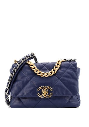 CHANEL Pre-Owned 19 Flap Bag Quilted Leather Medium crossbody bag - Blue