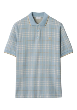Burberry checked cotton polo shirt - Blue