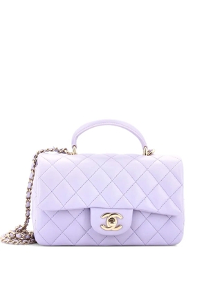 CHANEL Pre-Owned Classic Single Flap Top Handle Bag Quilted Lambskin Mini shoulder bag - Purple