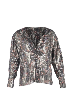 IRO Milana printed wrap top - Black