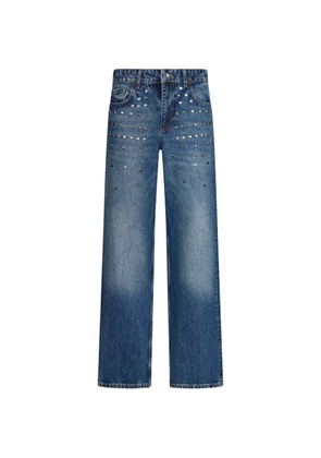 LIU JO fringed studded straight-leg jeans - Blue