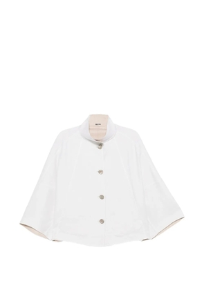 Moorer Omnia-DWB button-front cape - White
